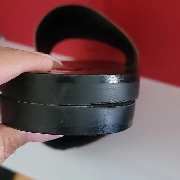 MEN Valentino Black and Brown Logo Slides SIZE 41 - Picture 6 of 10